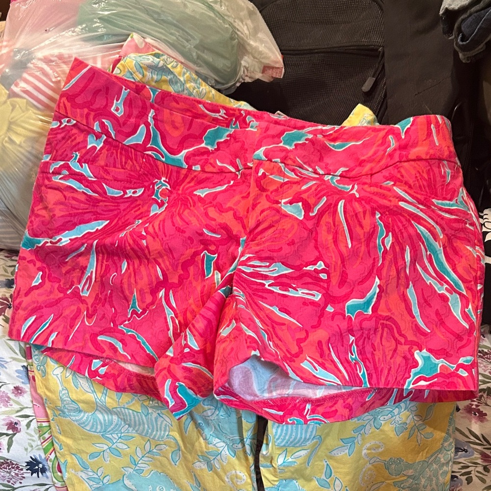 Lilly Pulitzer Pink and Blue Floral Shorts